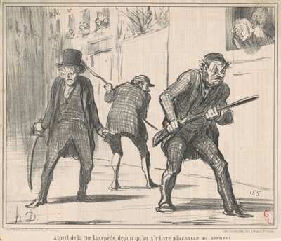 Aspekt rue Lacépède... od Honoré Daumier