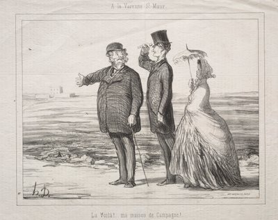 Ve Varenne-Saint-Maur: Hle! Tady to je, můj dům na venkově! od Honoré Daumier