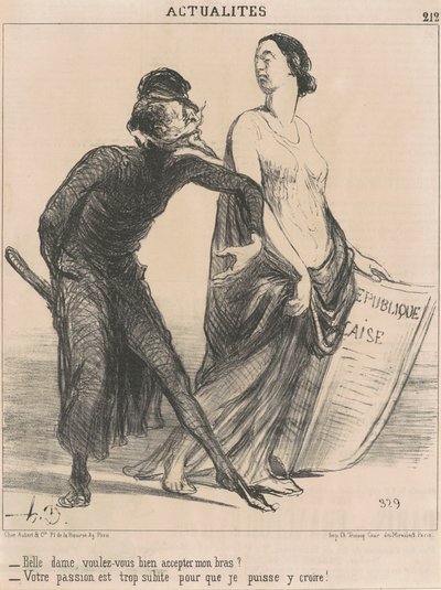 Krásná dámo... přijmeš mou náruč? od Honoré Daumier