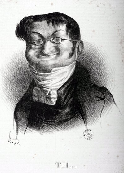 Kreslený film Adolphe Thiers (1797-1877), francouzský státník. Kresba Honore Daumiera (1808-1879). Arbaudovo muzeum. od Honoré Daumier