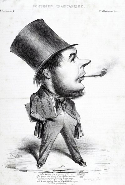 Charivaric Pantheon: Cartoon od Honore Daumiera (1808-1879), francouzského rytce, malíře a sochaře. Rytina v „“Le Charivari““. Rozměr: 32 x 22 cm. Arbaudovo muzeum. od Honoré Daumier