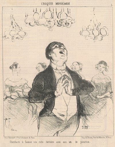 Snaží se fascinovat bohaté... od Honoré Daumier