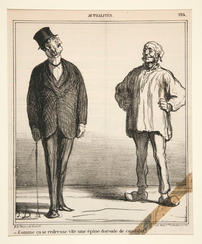 Jak rychle se narovná páteř kandidáta!, od Actualites od Honoré Daumier