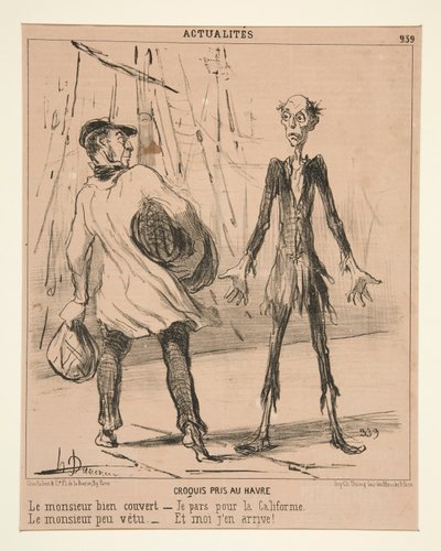 Náčrt pořízený v Le Havre: Dobře zahalený gentleman od Honoré Daumier