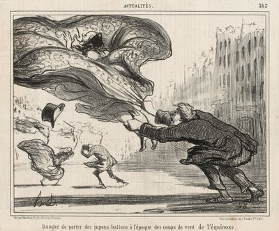 Nebezpečí nošení balonových spodniček v době vichřice rovnodennosti, zveřejněno 3. dubna od Honoré Daumier