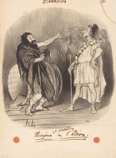 Diogenes a Alkibiades v Odéonu od Honoré Daumier