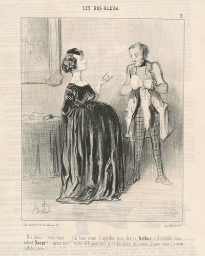 Řekni to... můj manžel... Opravdu chci nazvat své drama... od Honoré Daumier