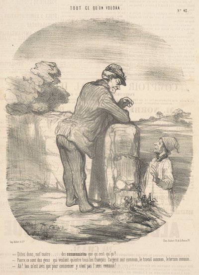 Řekněte mi, ne starosto... Komunisté, co to je? od Honoré Daumier