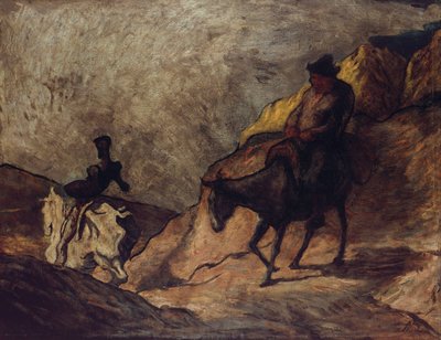 Don Quijote a Sancho Panza, 1866-1867 od Honoré Daumier