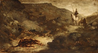 Don Quijote a mrtvý mezek, po roce 1864. od Honoré Daumier