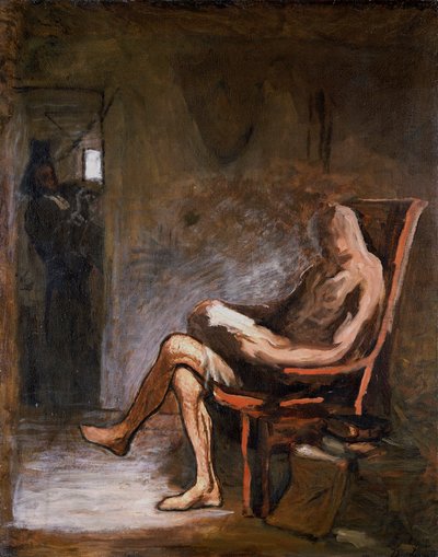 "Čtení Don Quijota", 1865-67 od Honoré Daumier