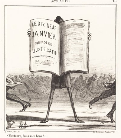 Voliči, v mé náruči!... od Honoré Daumier