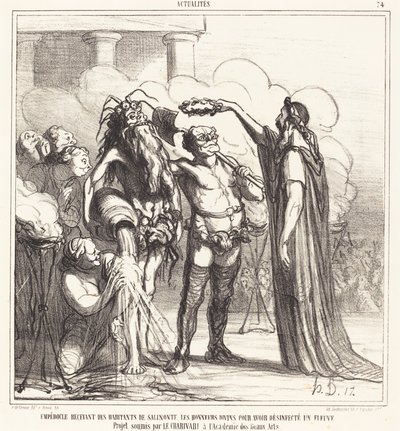 Empedokles dostává... božské pocty... od Honoré Daumier