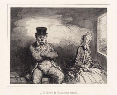 Na železnici... Příjemný soused od Honoré Daumier