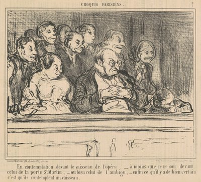 V rozjímání před lodí opery od Honoré Daumier