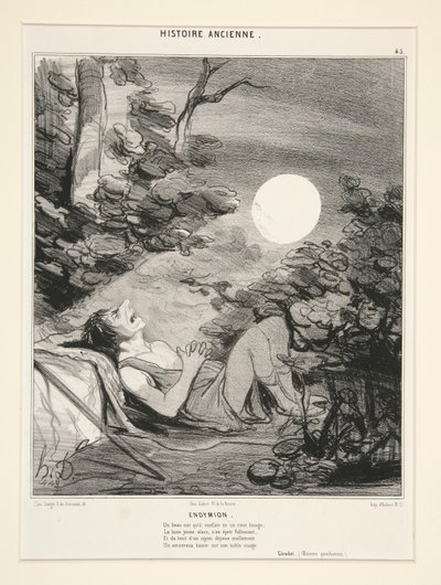 Endymion, deska 45 z antické historie od Honoré Daumier