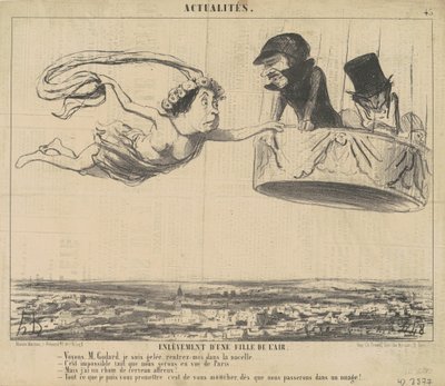 únos dívky ze vzduchu od Honoré Daumier