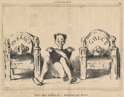 Mezi dvěma křesly, pán na podlaze od Honoré Daumier