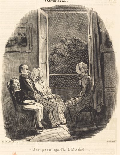 A myslet si, že dnes je Saint-Médard! od Honoré Daumier