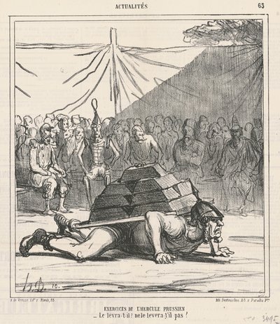 Cvičení pruského Herkula od Honoré Daumier