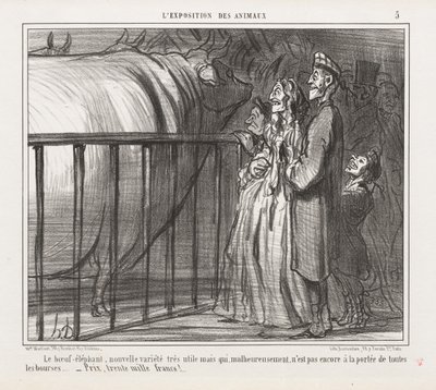 Expozice zvířat : Pl. 5, The Cow-Elephant, New Variety.... od Honoré Daumier