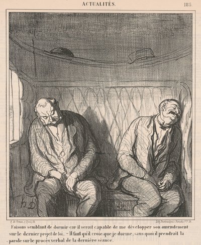 Pojďme předstírat spánek... od Honoré Daumier