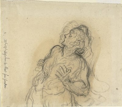 Vyděšená žena od Honoré Daumier
