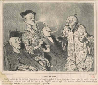 Kuřáci a šňupači od Honoré Daumier