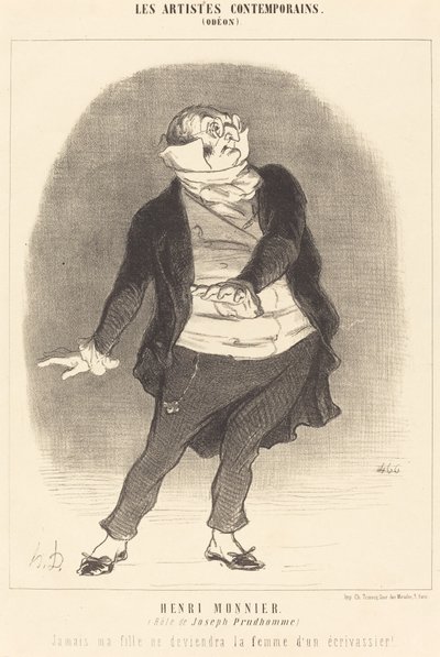 Henri Monnier (role Josepha Prudhomme) od Honoré Daumier