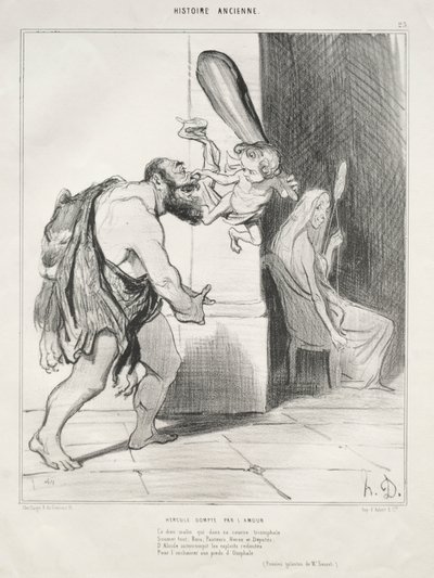 Herkules zkrocený láskou od Honoré Daumier