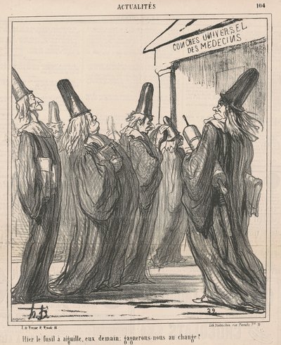 Včera jehlová pistole, oni zítra... od Honoré Daumier