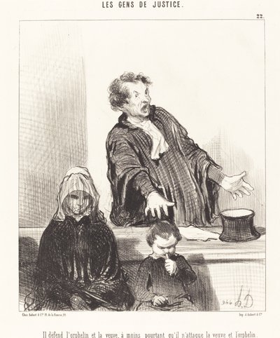 Brání sirotka a vdovu, pokud... od Honoré Daumier