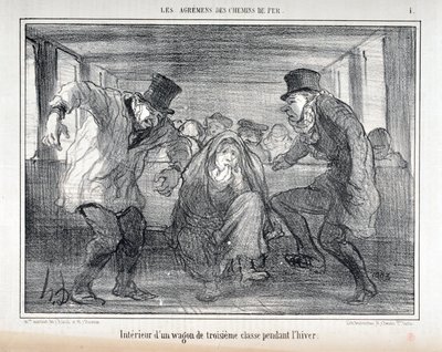 Ilustrace k sérii "Les Agrements des Chemin de fer" od Honoré Daumier