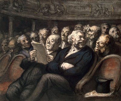 Přestávka v Comédie-Française, 1858. od Honoré Daumier