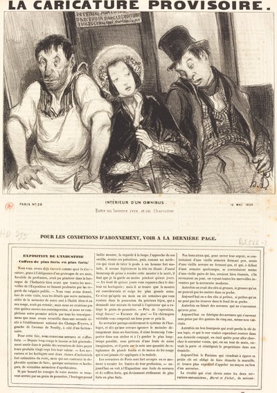 Interiér omnibusu od Honoré Daumier