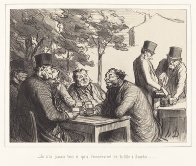 Nikdy jsem se tak nenasmála jako na pohřbu Bourdinovy ​​dcery... od Honoré Daumier