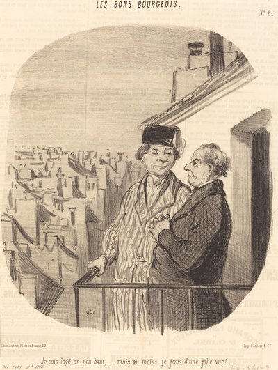 Jsem ubytován trochu vysoko... ale... užívám si pěkný výhled! od Honoré Daumier