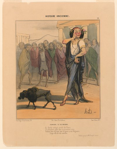 Mládí Alkibiada, deska 19 z antické historie od Honoré Daumier