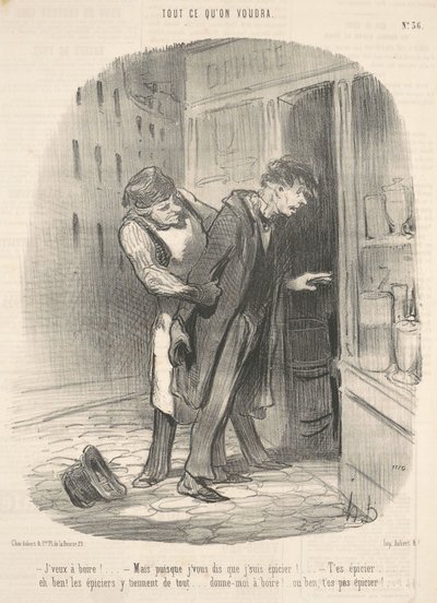 Chci pít! Ale když vám říkám... od Honoré Daumier