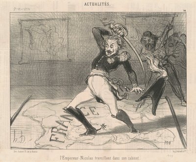 Císař Mikuláš pracující ve své pracovně od Honoré Daumier