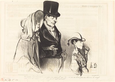 Máma - Je hezké jíst jeho ječný cukr!... od Honoré Daumier