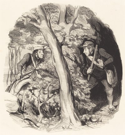 Setkání v lese od Honoré Daumier