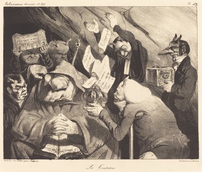 The Temptation, parodie na obraz Tenierse od Honoré Daumier