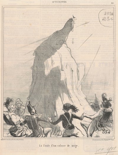 Tání sněhového kolosu od Honoré Daumier