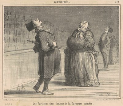 Pařížané čekají na kometu od Honoré Daumier