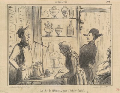 Medusina hlava pro provinilého obchodníka s potravinami od Honoré Daumier