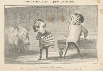 Harmonika, nazývaná hudební měchy od Honoré Daumier