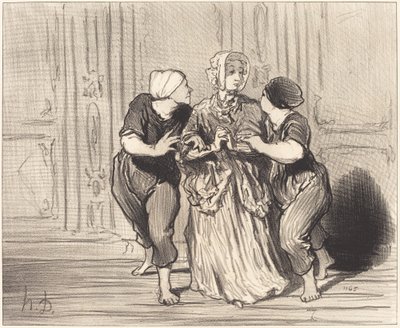 Něžné pohlaví v plavecké škole od Honoré Daumier