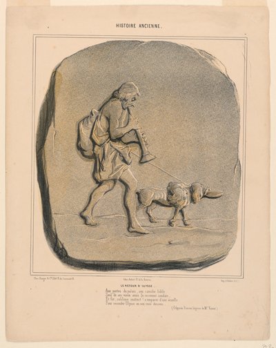 Návrat Odyssea, deska 7 z antické historie od Honoré Daumier