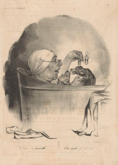 Le bain de famille Rodinná lázeň, 1837. od Honoré Daumier